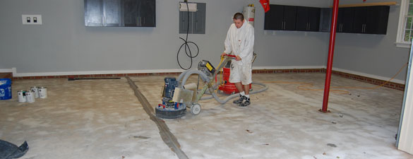 Medium Gray Epoxy Floor w Black Marble Flakes