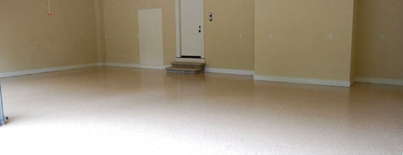 Desert Tan Garage Floor with Earth Tone Flakes – North Raleigh