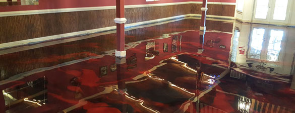 Joes Party Barn Red Metallic Dance Floor in Bunn NC