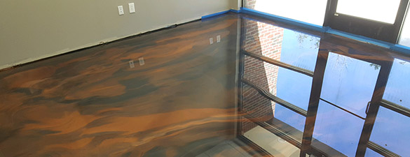 Commercial Metallic Floor – Black and Rum – Raleigh NC