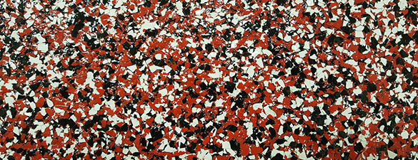 NC State Red and Black Flake Epoxy Concrete Floor – Raleigh NC