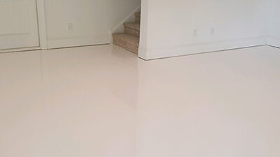 White Basement Floor in Apex NC